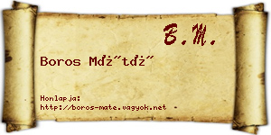 Boros Máté névjegykártya